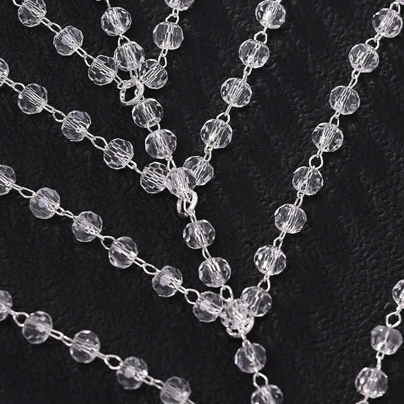 Elegant Mesh Hollow Hair Chain Crystal Headwear for Women Glitzy Luxury Accessory Trendy European Style Hair Chain