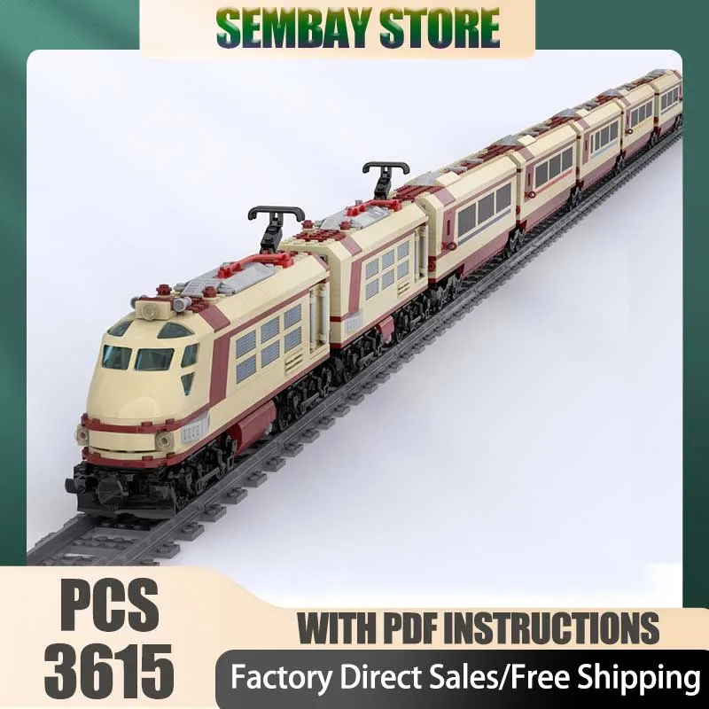 

Railway Train Model Moc Building Bricks Modular City Express Model Technology Block Christmas DIY Toy Construction Gifts