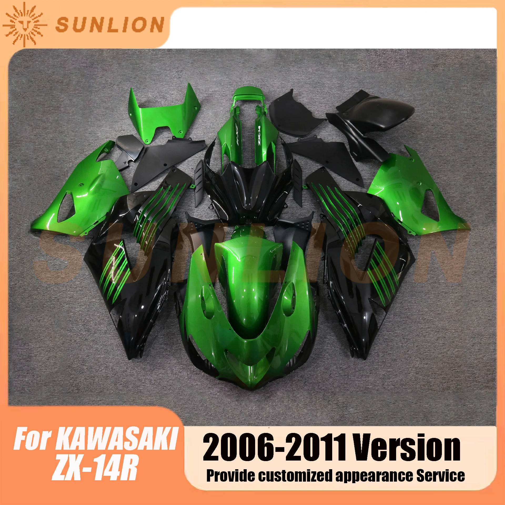 

Motorcycle Full Fairing Kit For Kawasaki Ninja ZX14R ZX 14R ZZR1400 2006-2011 ABS Injection Bodywork Cowl Accessories