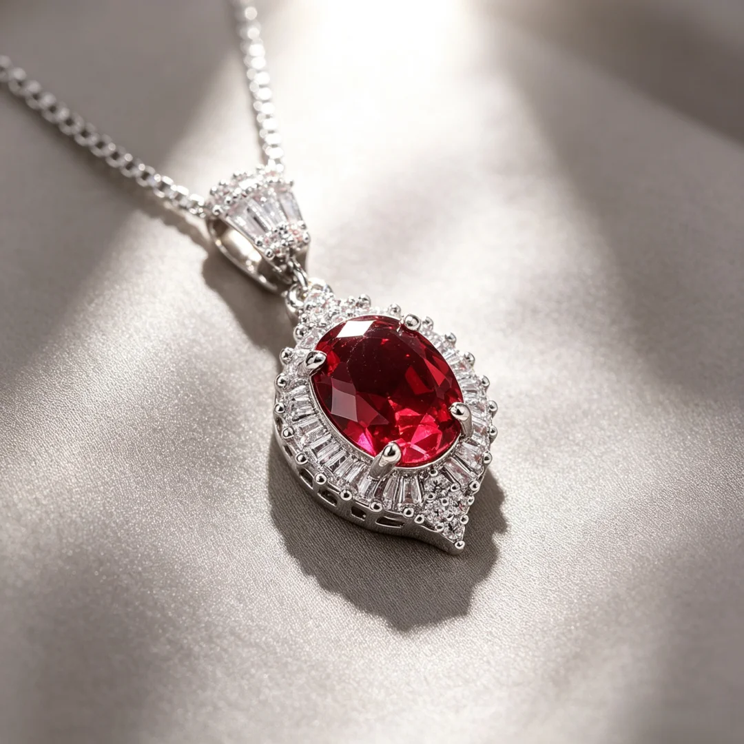 925 Sterling Silver Light Luxury Fashion Retro Elegant Zircon Inlaid Necklace for Women, Engagement & Dinner Style