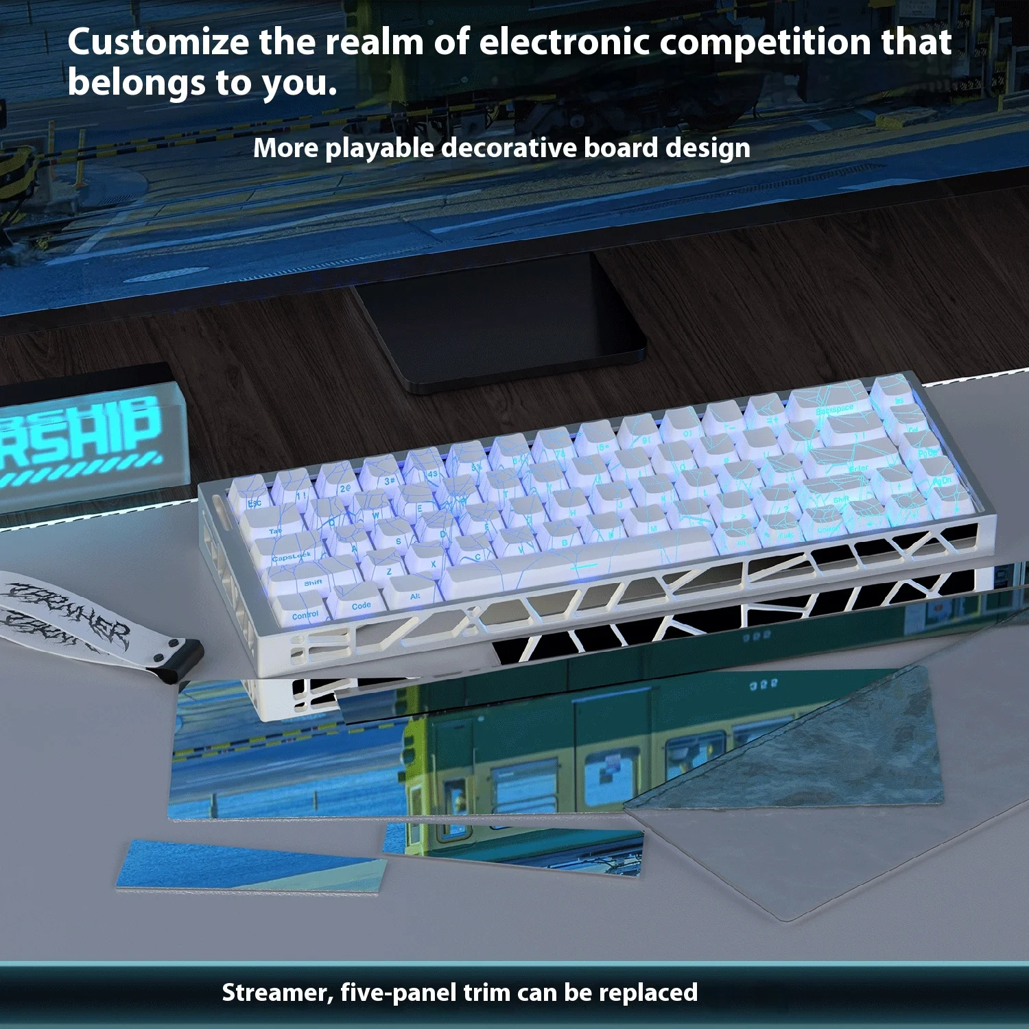 ZORNHER LINGJING 68 Hollow Magnetic Jade Axis pro Gaming Keyboard Aluminum Alloy FPS Dedicated Customized Computer Peripherals