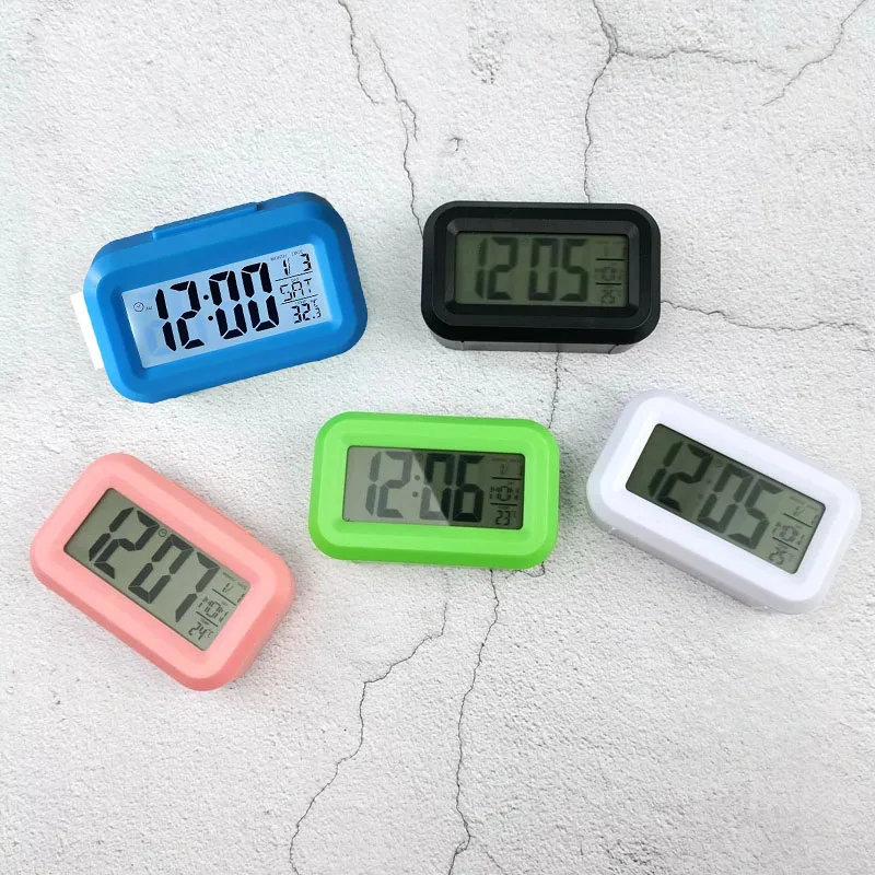 Mini reloj despertador electrónico Digital LED de mesa, despertador para estudiantes, trabajadores, repetición silenciosa para dormitorio, oficina, calendario de temperatura