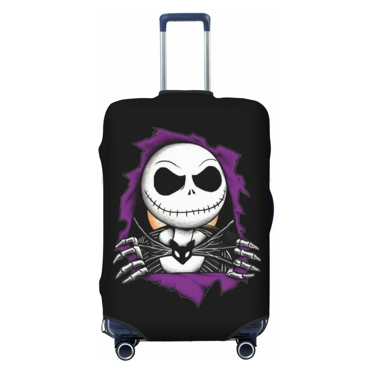 

Custom Jacks Movie Skellingtons Face Suitcase Cover Elastic Travel Luggage Covers for 18-32 inch