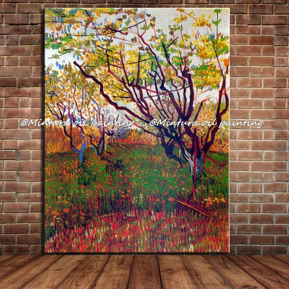 

Orchard In Blossom Hand Made Reproduction Vincent Van Gogh Oil Painting On Canvas,Wall Paintings Fpr Living Room,Home Decoration