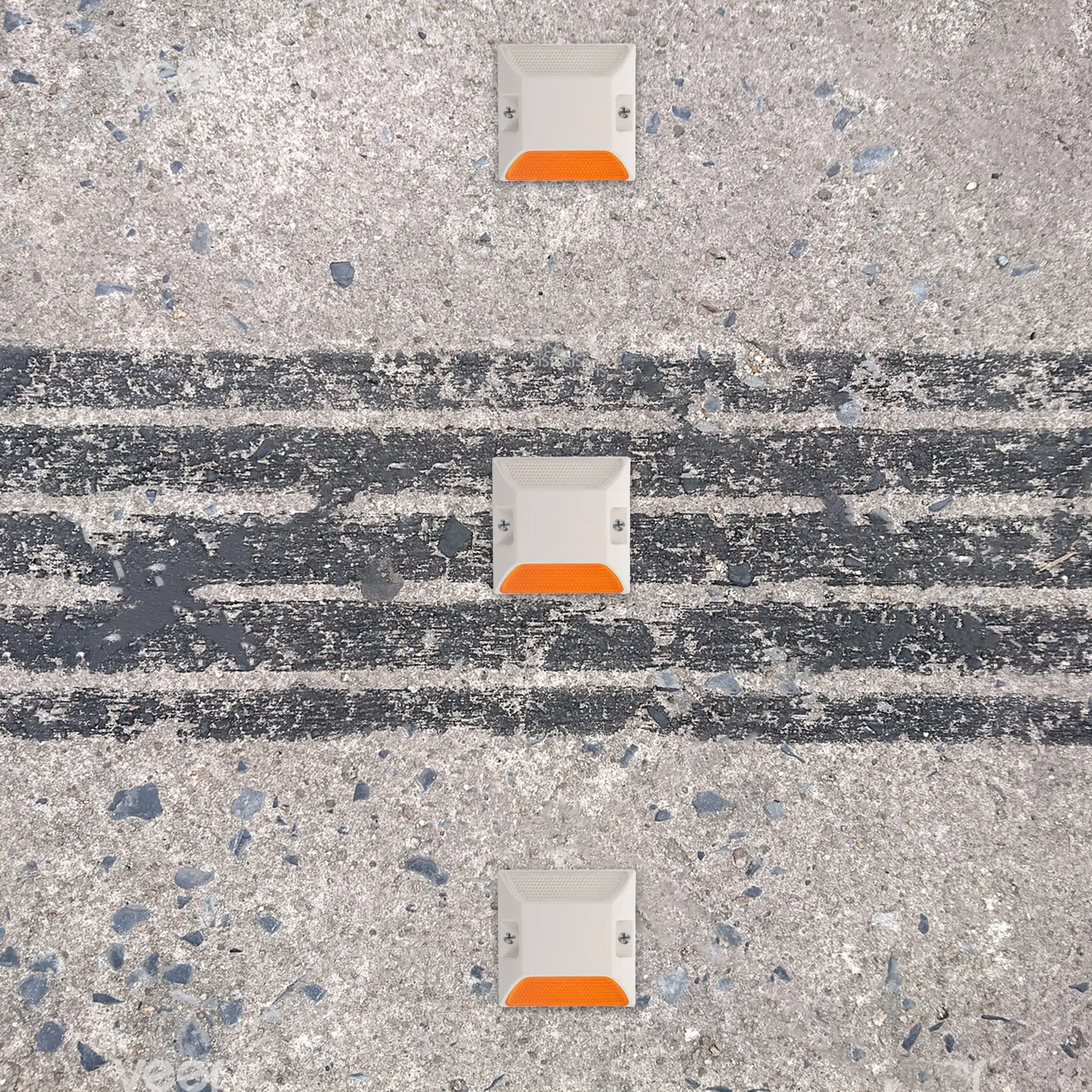 Aluminum Reflective Road Stud Light Double Sided Pavement Marker Easy Installation Driveway Parking Lot Safety Marker