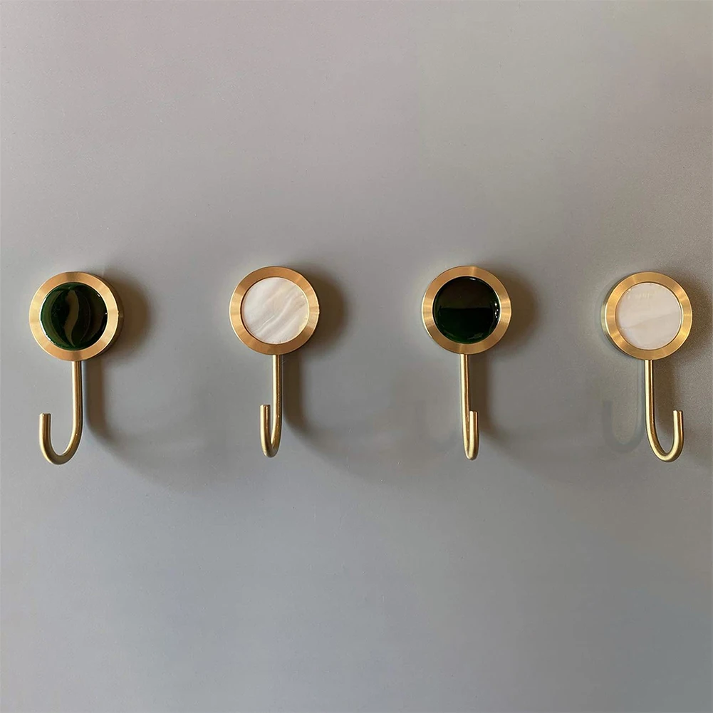 

Chic Gold Brass Wall Hook Set for Home Organization No Tools Required for Easy Installation on Smooth Surfaces