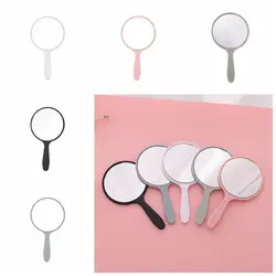 DIY Makeup Mirror Cute With Handle Small Round Handheld Mirror Handheld Anti-fall Portable Mirror Home