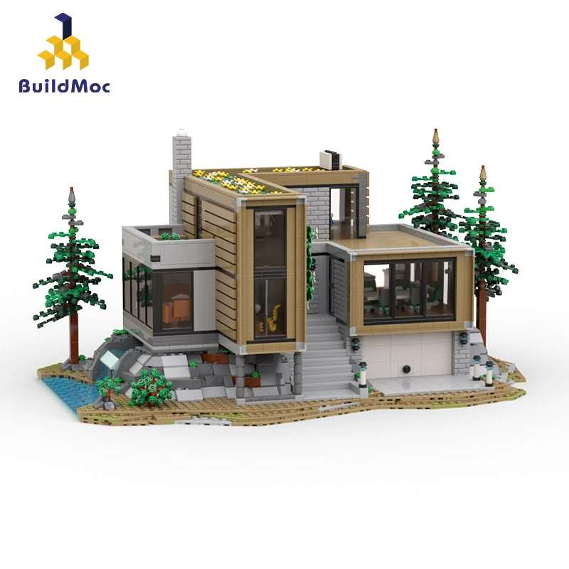 

MOC Modern The Architect's House Building Blocks Set Home of Designers Forest Villa Architecture Bricks Toys For Children Gifts