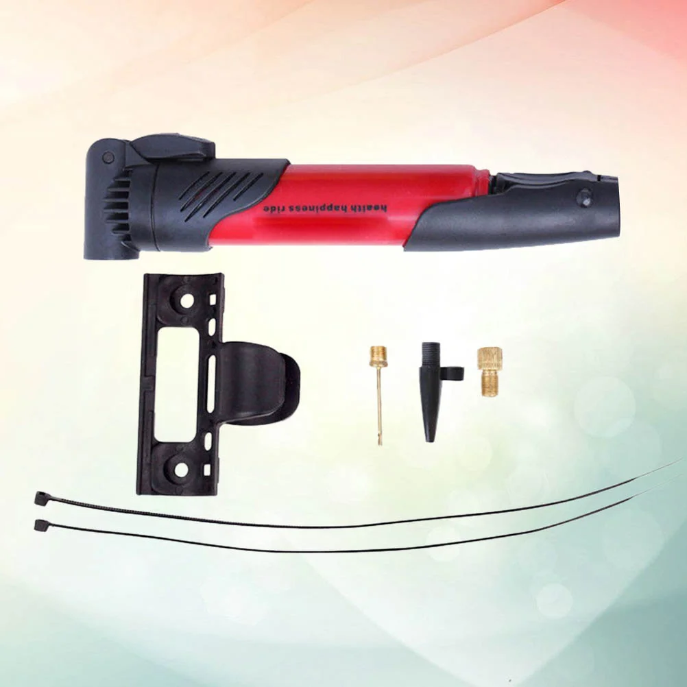 

Mini Portable High-Pressure Bike Pump Red Inflator Bicycle Accessories American French Nozzle Compatible Bike Pump