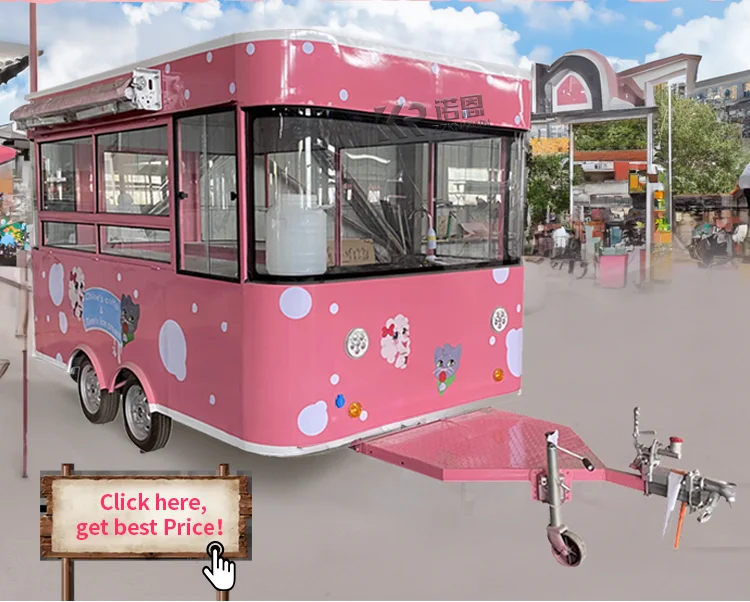 China Supplier Street Mobile Food Cart Fast Food Truck Arc Shape Snack Trailer With Cooking Equipment