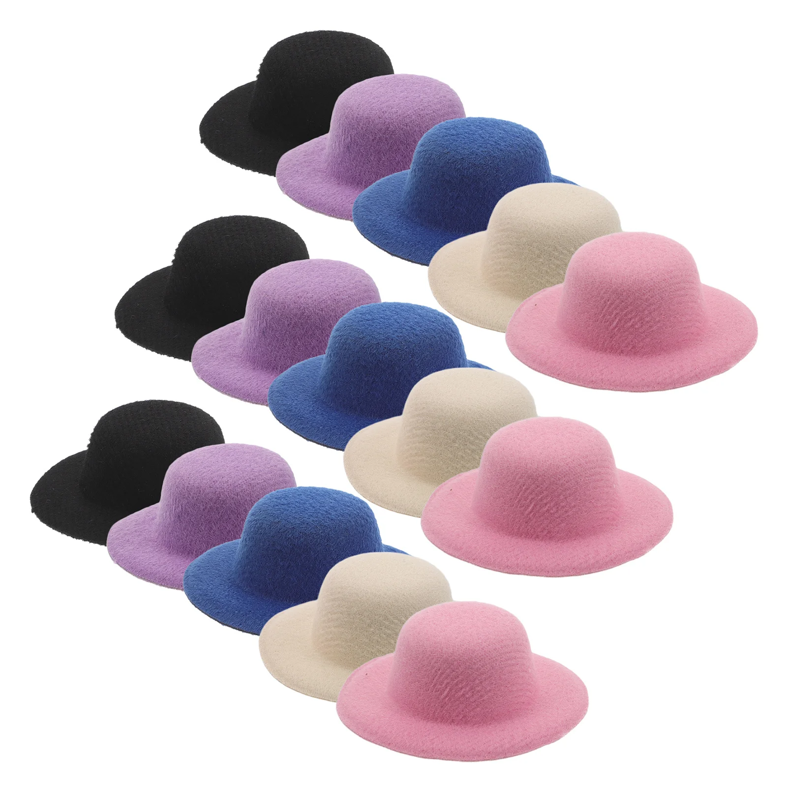 15 個ミニクラフト用ミニチュアシルクハットバルク DIY ドールハウスアクセサリークリスマスパーティーの装飾品クラフト小さな帽子の装飾