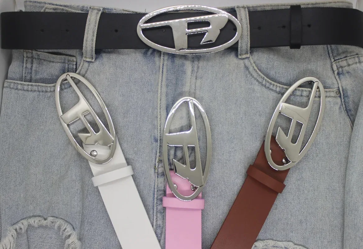 Vintage Punk R Letter Design Buckle Belt Cross Metal Gothic Men Women Y2k Belt Pu Leather Waistband Jeans Pants Decorative Belt
