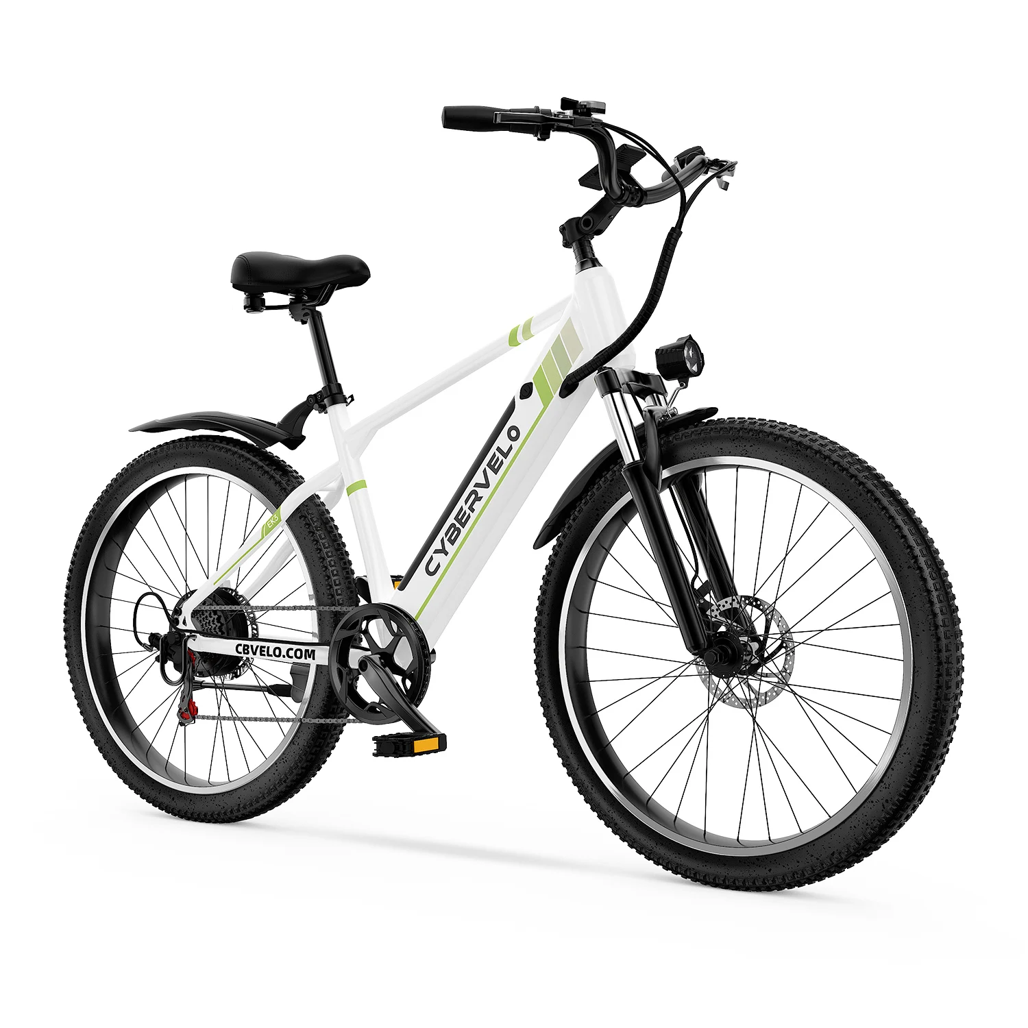 Cybervelo 26" Adult Electric Bicycle 1000W Peak Motor 48V Waterproof Battery 7-Speed Shift for Commute Beach Snow Women's And Men's EK3