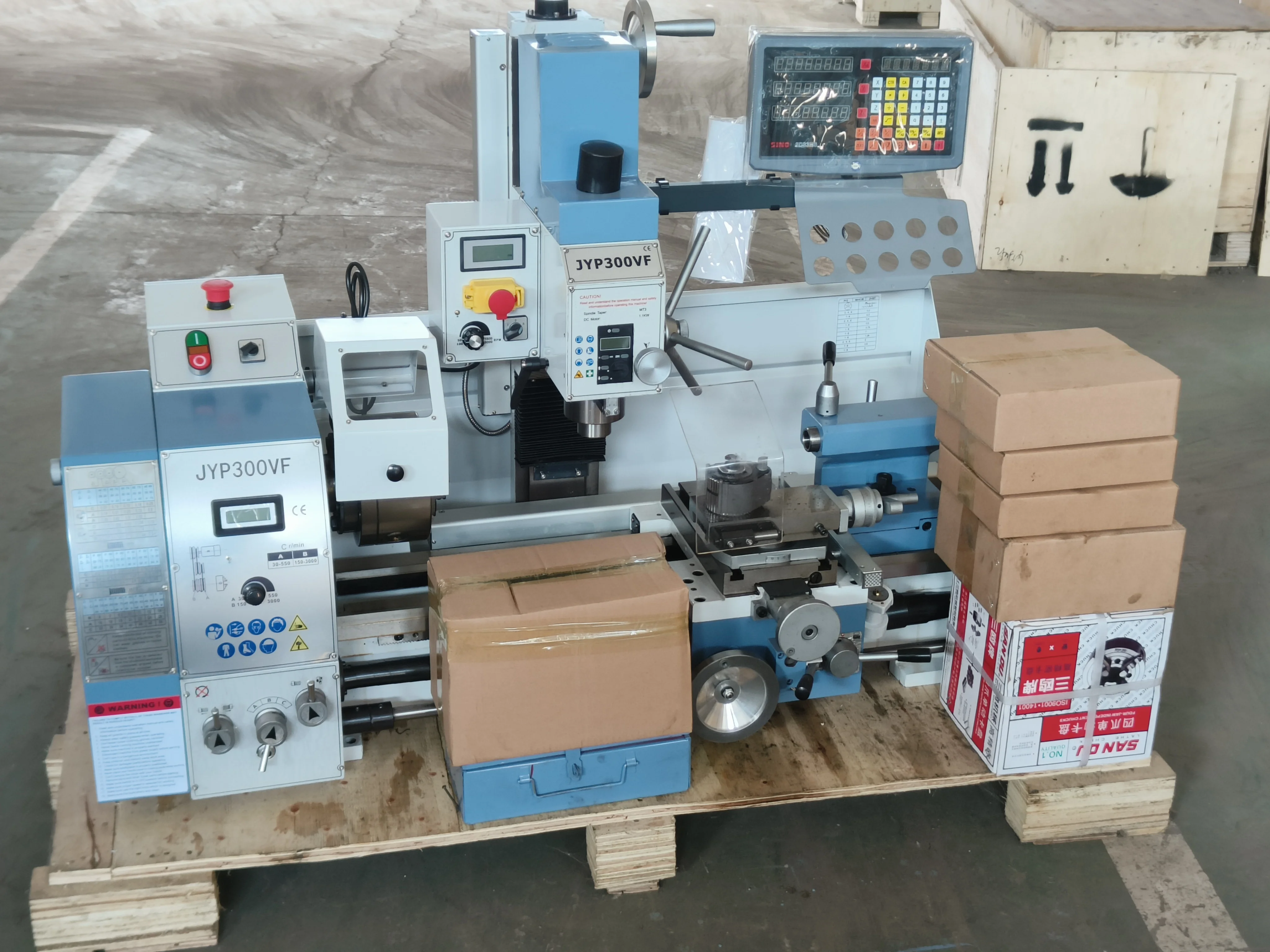 2026 JYP300VFL Mini Torno Manual Combinado con Fresadora, Torno para Metal, Máquina Combinada de Torneado y Fresado