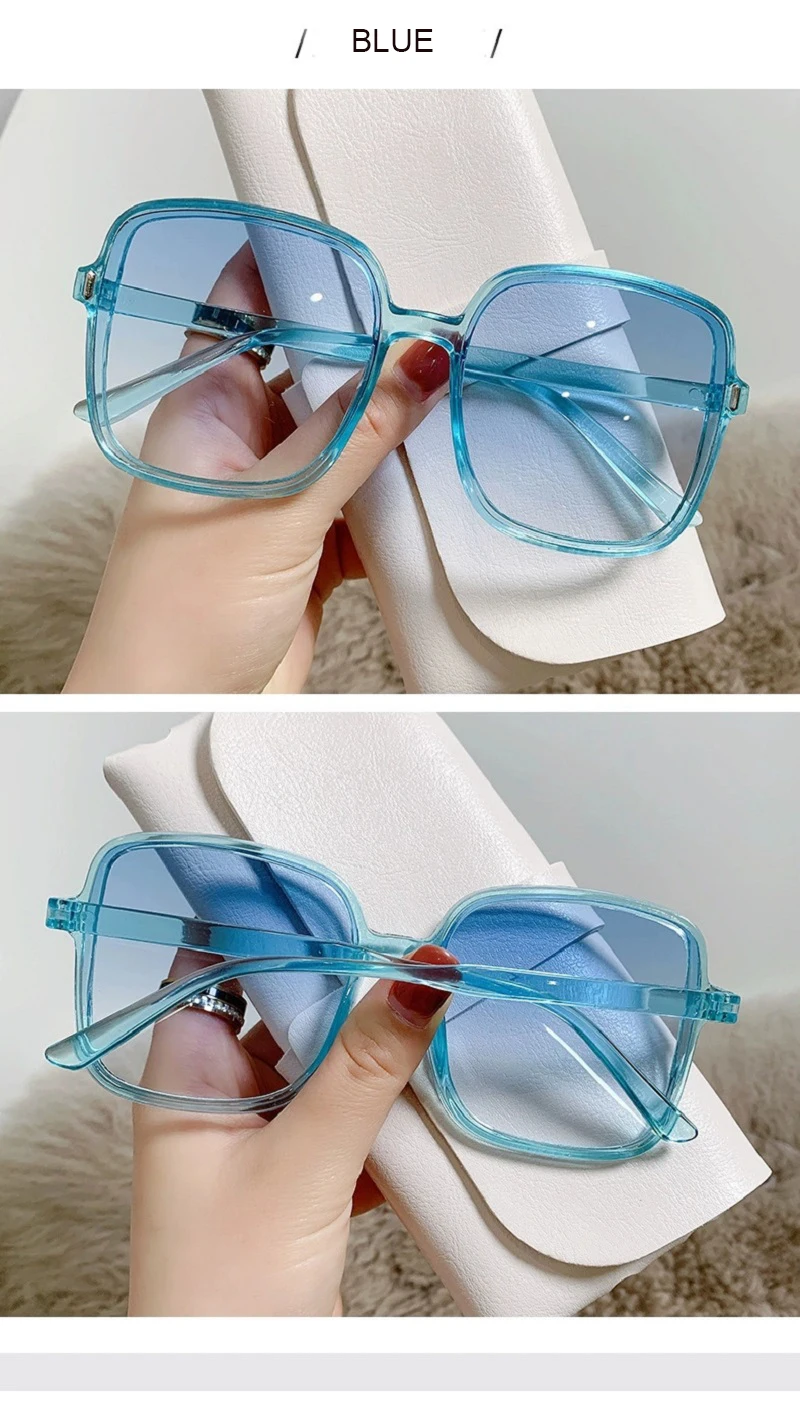 Vintage übergroße quadratische Sonnenbrille 2025, Damenmode, Farbverlauf, Outdoor-Sonnenbrille, Retro, weiblich, Luxusmarke, Design-Brille – Detail 9