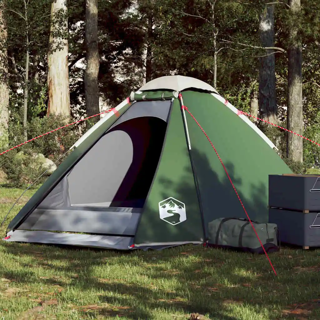 Kuppelzelt für 4 Personen, grün, wasserdicht, Familien-Outdoor-Faltzelt, tragbares Campingzelt, UV-Schutz-Vordach
