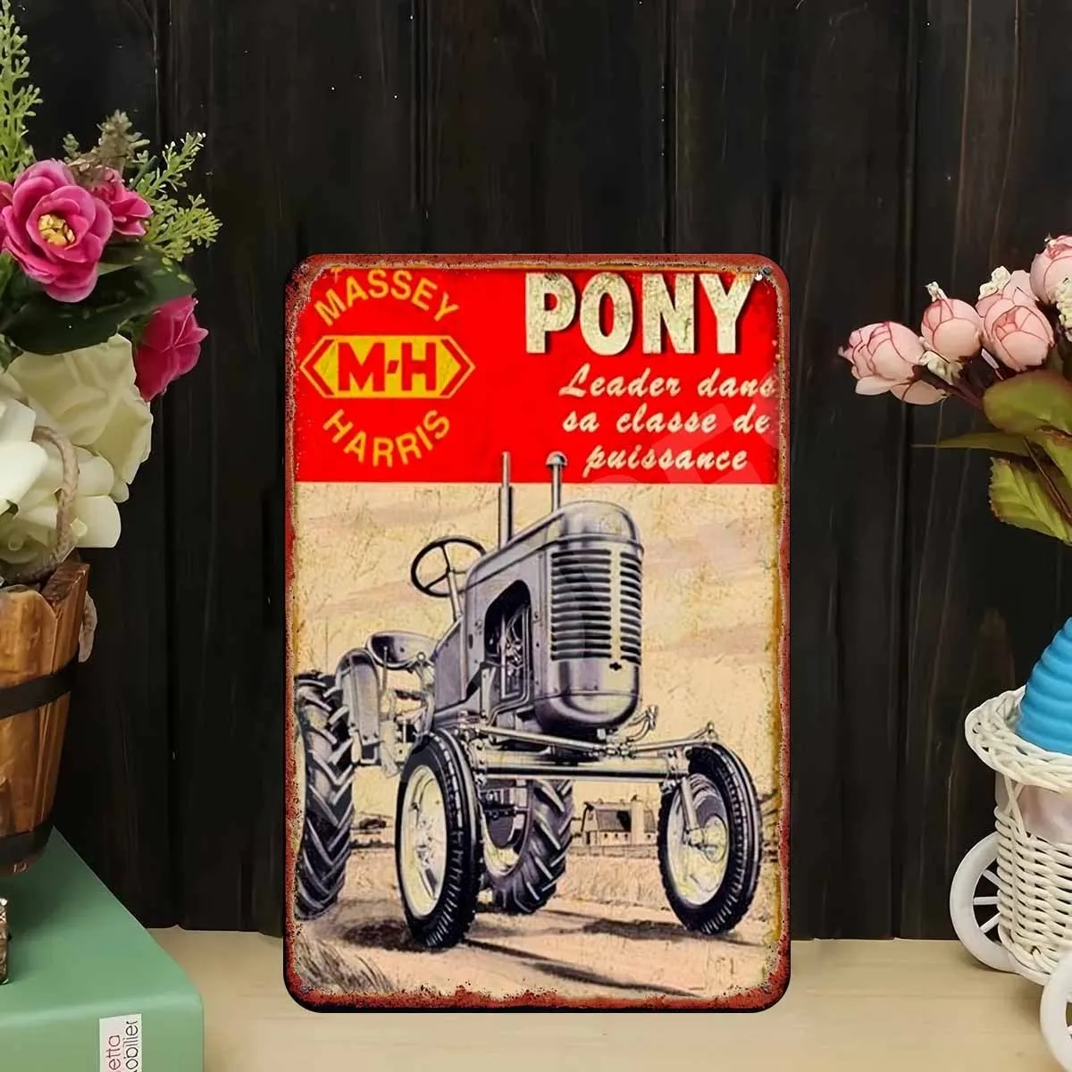 Masey Harris Little Pony Tractor Vintage Tin Metal Signs Home Décor 8x12