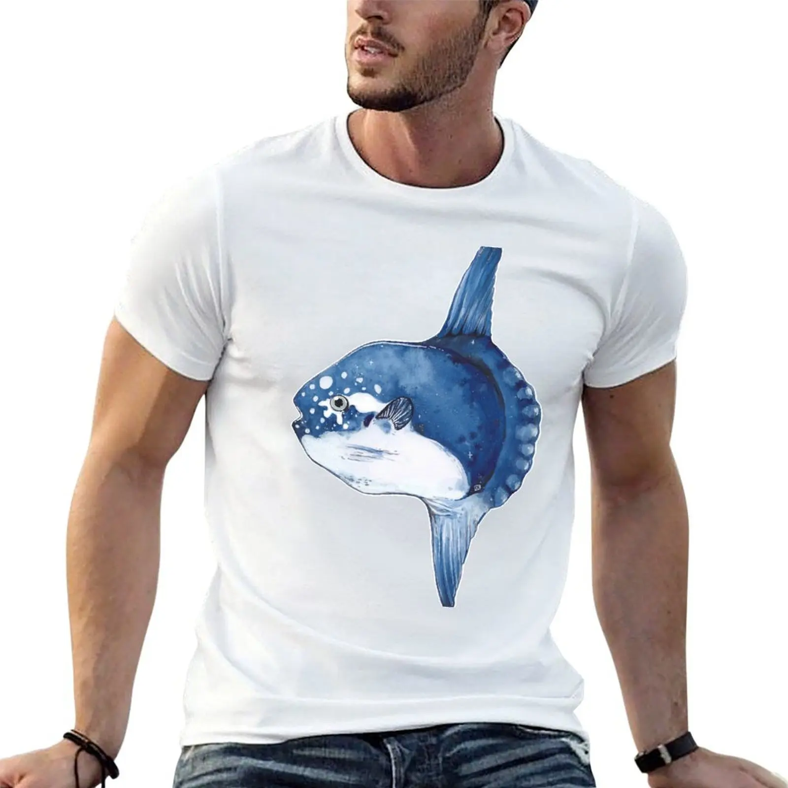 Ocean Sunfish - Camiseta Mola Mola para homem, camiseta de algodão macio, camiseta masculina de luxo, camiseta engraçada de algodão para homem