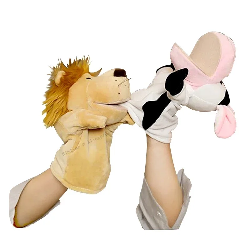 Figuras de animales de peluche para niños, muñecos de peluche suaves, decoración de fiesta de caballo, marioneta de dedo de mano Kawaii para niños