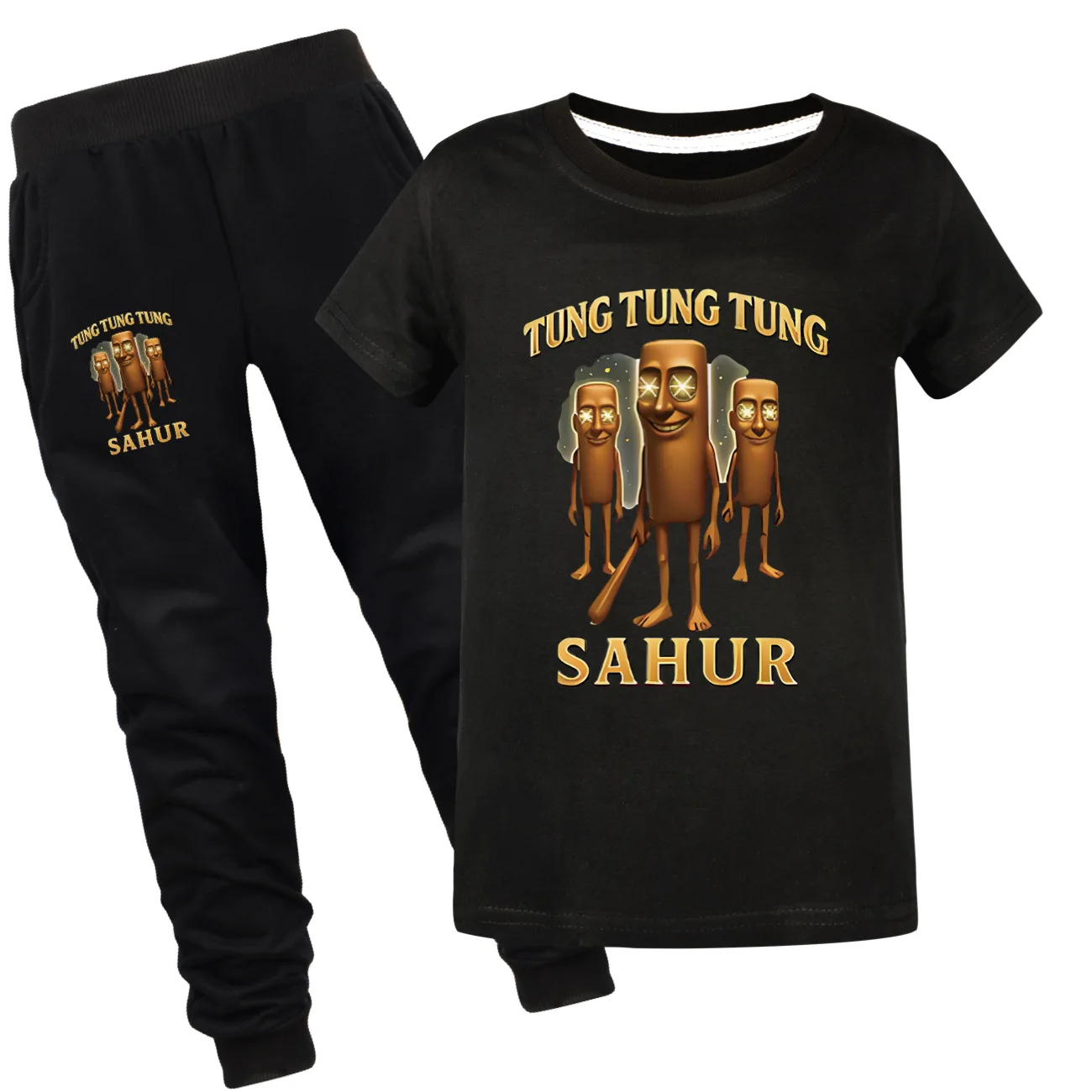 

Tung Tung Tung Sahur Kids Summer Pajama Set Short Sleeve T-shirt And Pants 2pcs Toddler Girls Boys Nightwear Baby Clothes