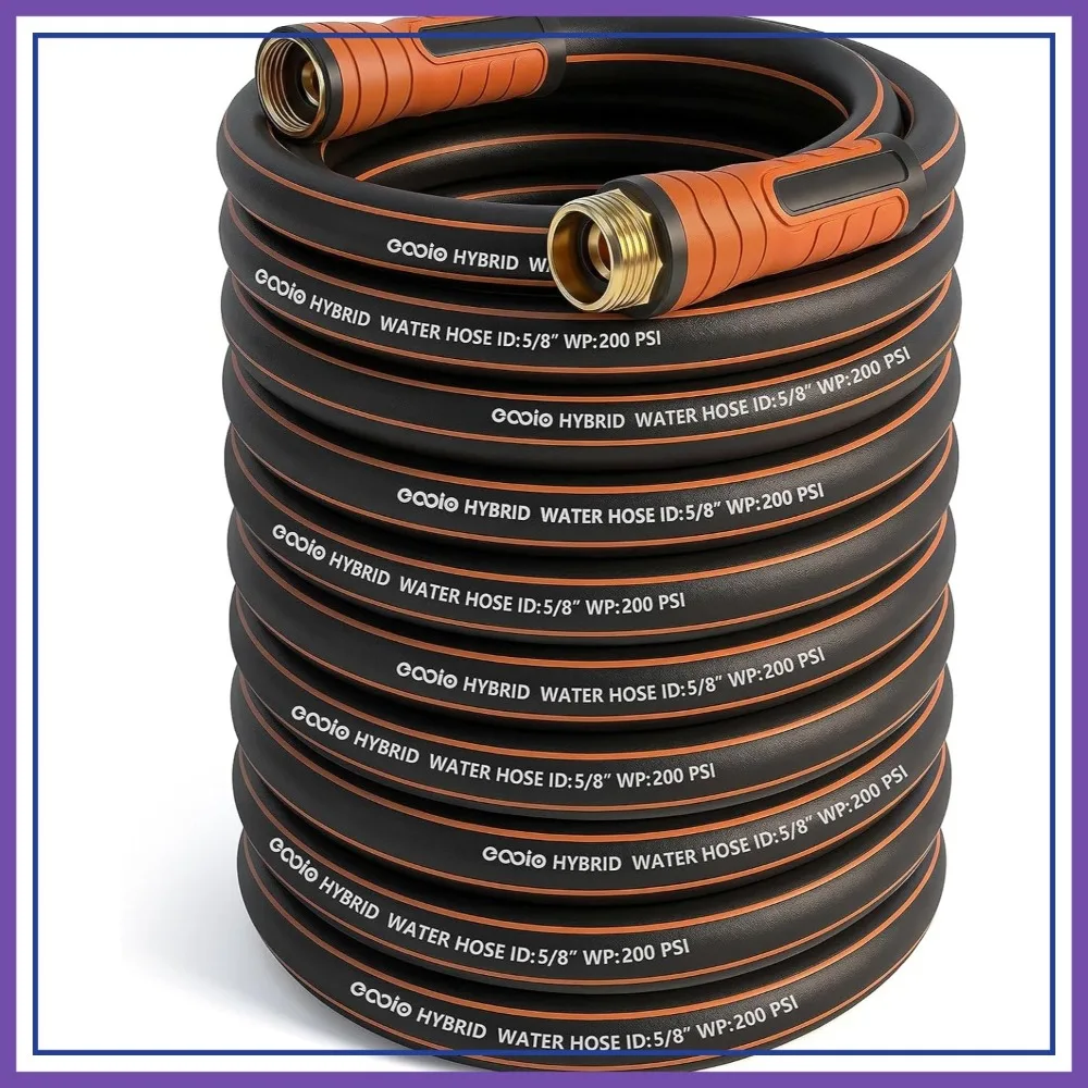 

Garden Hose 100 ft x 5/8", Heavy Duty Water Hose, Flexible & Durable, Kink Resistant, Leakproof with Fittings