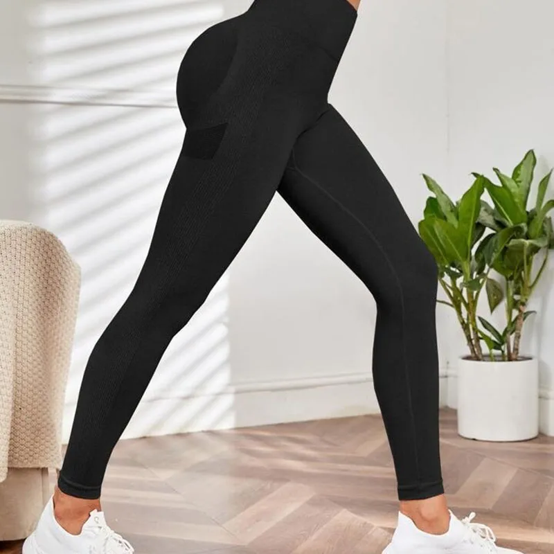 النساء سلس عالية الخصر اليوغا السراويل فتاة الرياضة رفع طماق الجوارب اللياقة البدنية تجريب Leggins مطاطا محبوك سراويل رياضية
