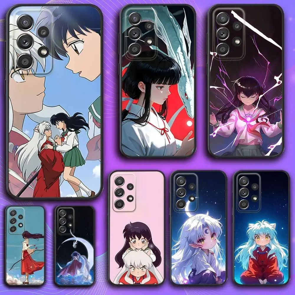 

I-Inuyasha Anime Phone Case For Samsung S 25,24,23,22,30,21,10,9,Ultra,Plus,Lite,FE,4,5 G Soft Black Case
