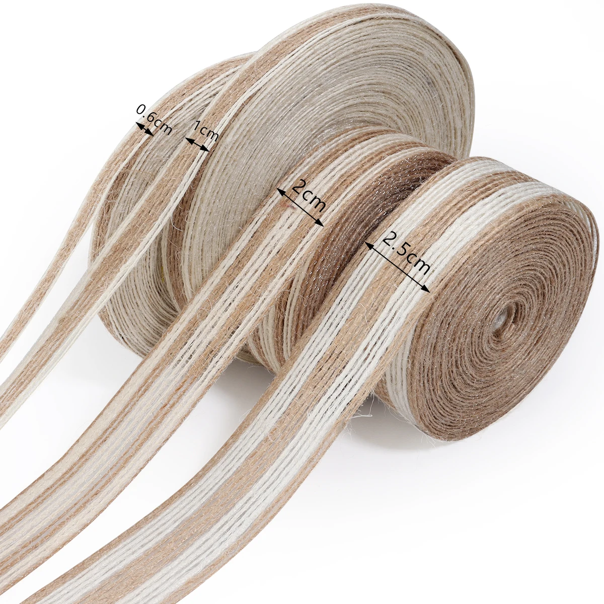 1-10m Linen Burlap Fabric White Edge Ribbon Macrame Craft Linen Webbing Wedding Decoration Gifts Box Bouquet Bow Packaging Stuff