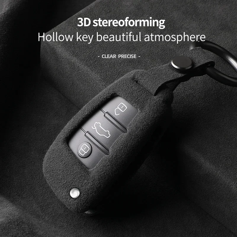 

Alcantara High-quality Car Remote Key Case Cover Shell For Audi A1 A3 8P 8L A4 A5 B6 B7 A6 A7 C5 C6 4F Q3 Q5 Q7 Q8 S3 S4 S6 RS