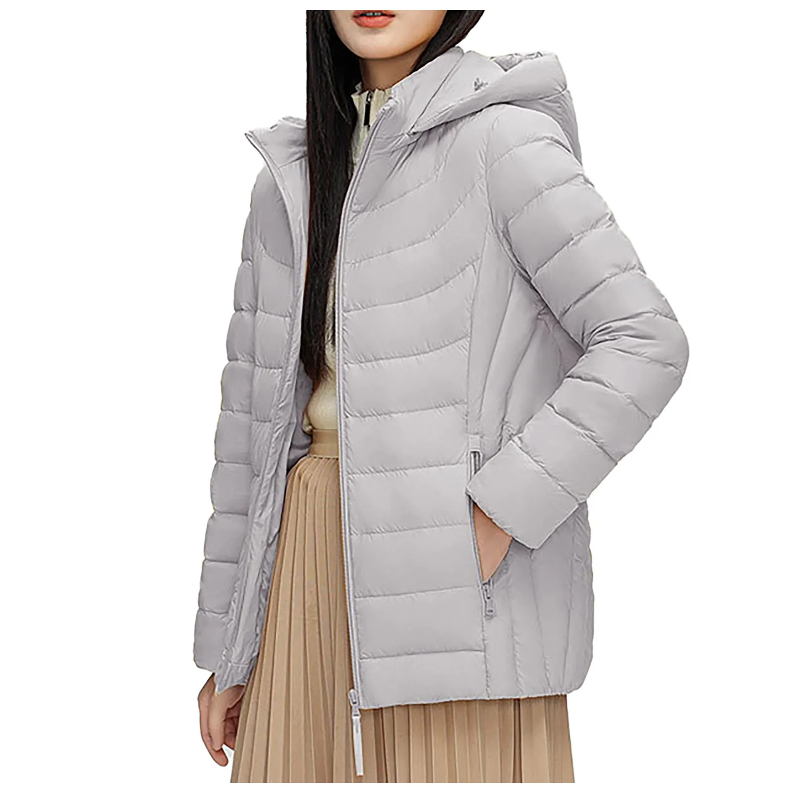 2024 Winter New Women Hooded Down Jacket High Quality Solid Color Warm Comfortable Coat Plus Size Puffer Parkas Female