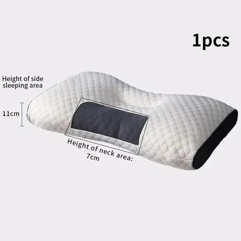Cervical Traction Neck Pillow | Knitted Cotton Skin-friendly Fabric | Dormitory Household Adult Sleeping Pillow Core