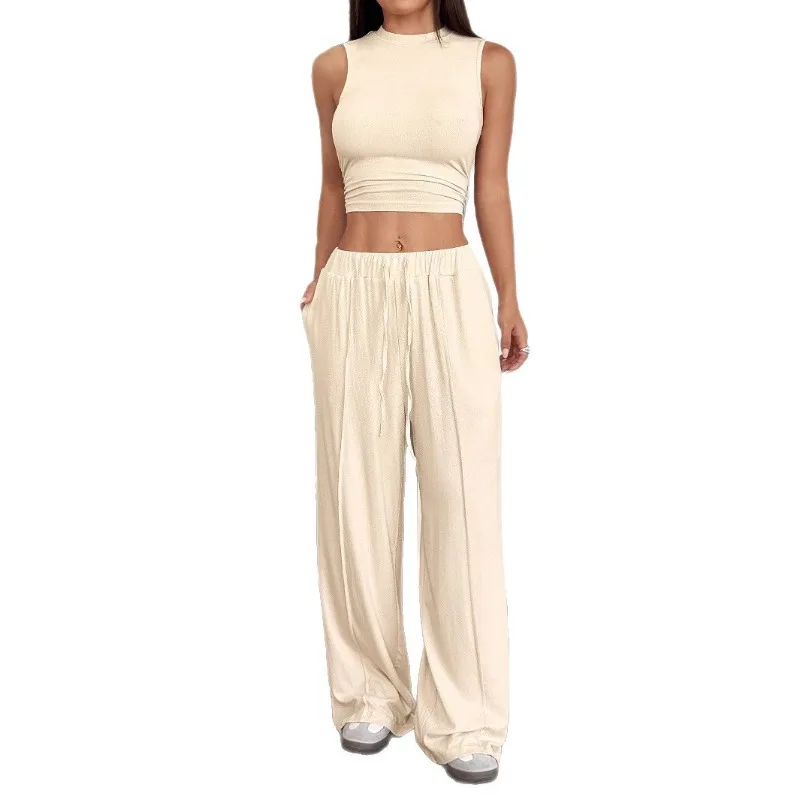 2025 صيف جديد أزياء المرأة تانك الأعلى عارضة السراويل مجموعة الملابس النسائية