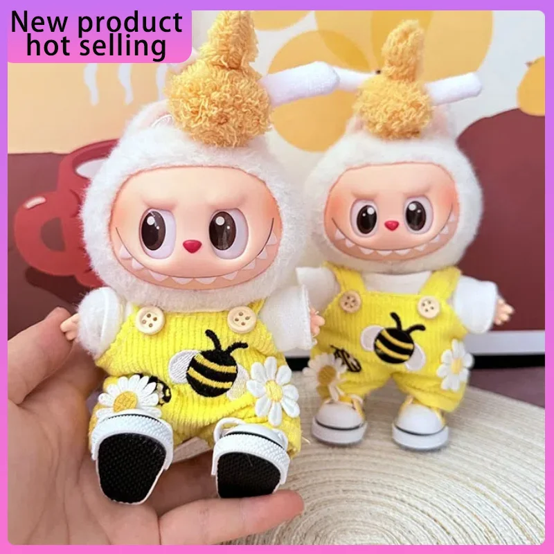 

Suitable for Labubu15-17cm First Second Third Generation Universal Cloth Cute Bee Daisy jumpsuit Dolls Clothes Accessories Gift