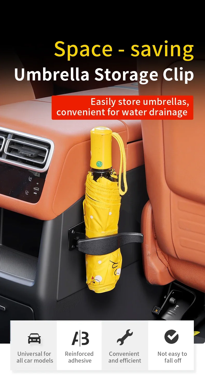 2 Stück Universeller Autohaken für die Rückenlehne, Multifunktionaler Kofferraum-Regenschirmhalter, Auto-Regenschirm-Aufbewahrung, Auto-Innenausstattung – Detail 1