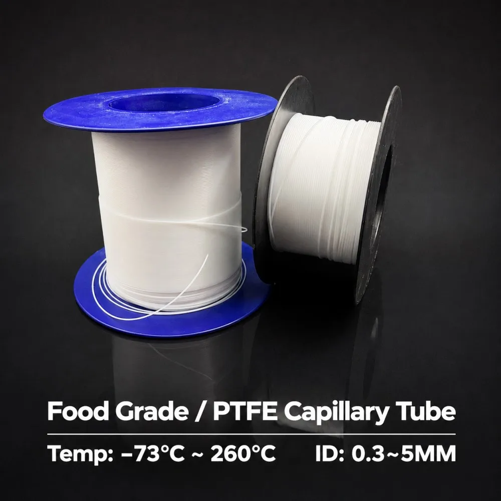 White PTFE Capillary Tube ID 0.3-5 mm Rigid Pipe 600V Electrical Insulation Material Corrosion&Heat Resistance Tube Capillary