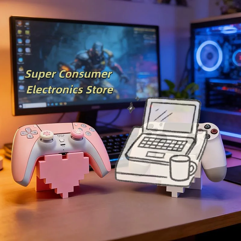 3D Printed Heart Game Accessory Holder Eco-friendly Material Stable Base Desktop Display Shelf for Game Accessories