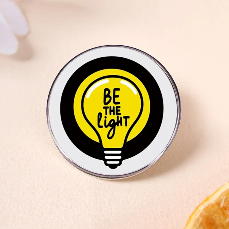 Be The Light Inspirational English Alloy Brooch Life in Confusion Helpless Pin Metal Badge Clothes Accessories