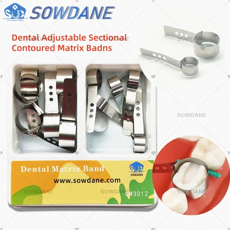 

New Dental Adjustable Matrix Band Sectional Contoured Matrice Matrices Dental Strip Cervical Matrices Material
