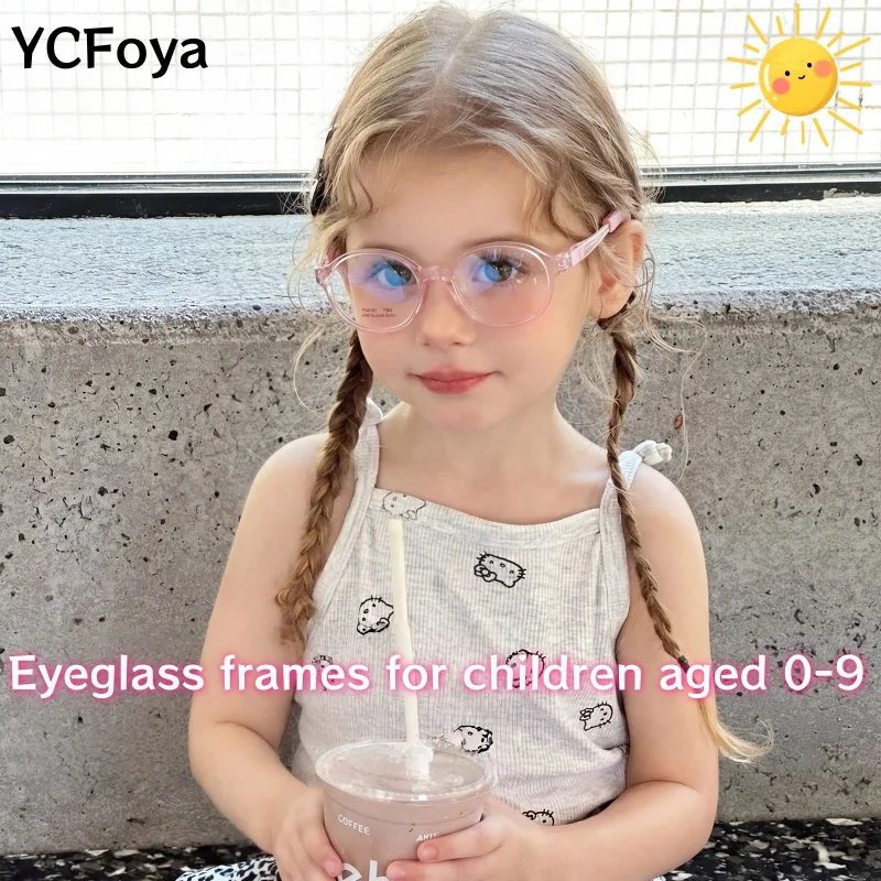 

Детские комфортные очки YCFoya: оправа TR90, гибкие силиконовые очки для девочек, круглые резиновые очки для мальчиков TK6142