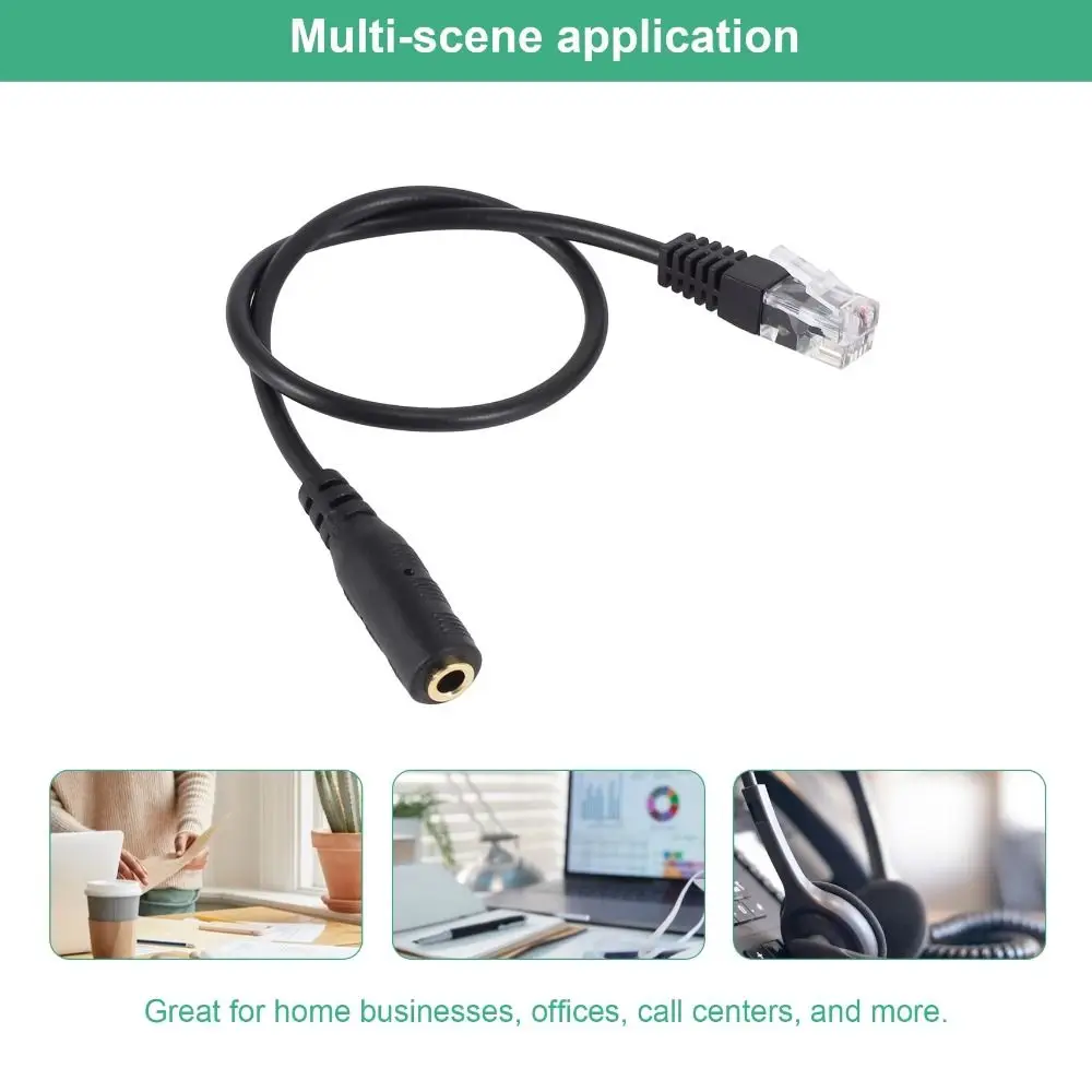 3.5mm to RJ9 RJ9 Adapter Cable Spare Parts Replace 3.5mm Jack Adapter Cable Universal Headset Adapter Converter Headset