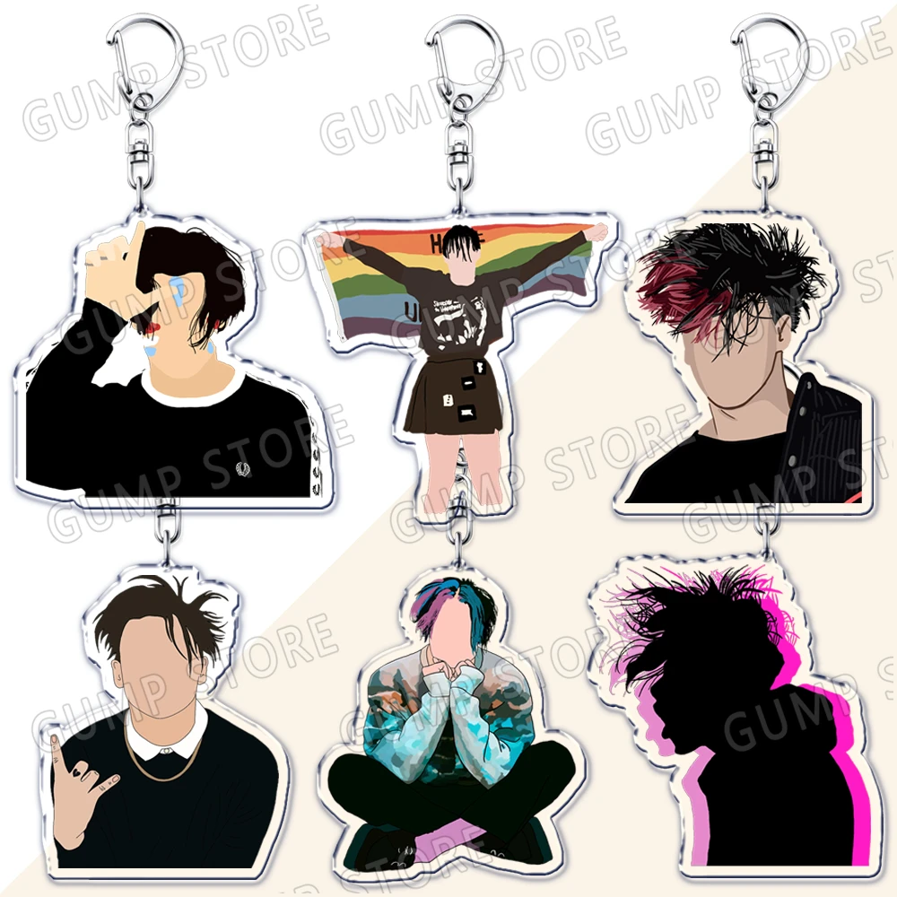Llaveros YUNGBLUD estilo Punk Emo Singer para accesorios joyería Dominic Harrison corazones negros Club música llaveros regalos para seguidores