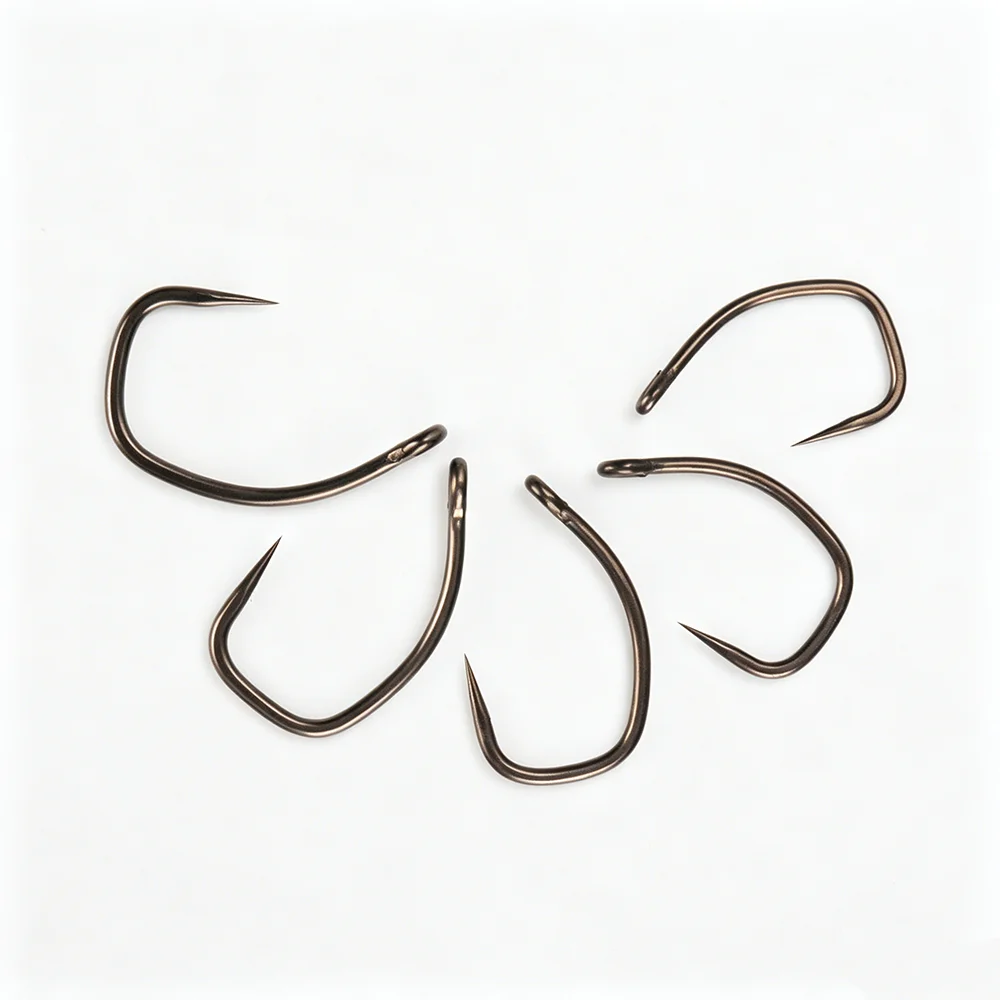 Hirisi 8030 100 Stück PTFE-beschichtete Angelhaken aus Hochkarbon-Edelstahl Rostfrei Scharfe Spitze mit Öse für Angelzubehör – Detail 5