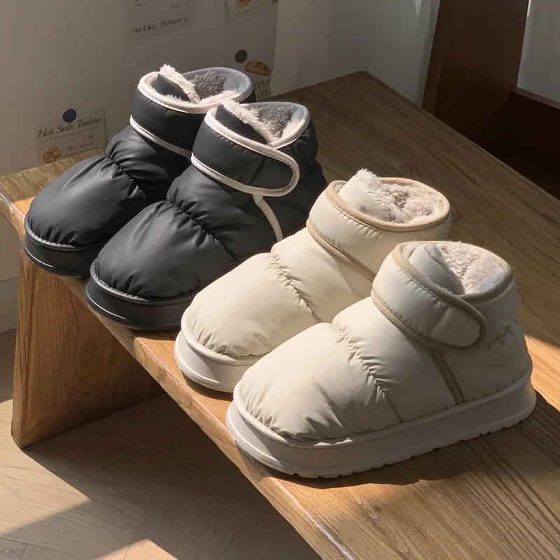 

Women Winter Warm Shoes Couples Indoor Cotton Slippers Soft Plush Thick Sole Anti-slip Female Male Home Floor Snow Boots