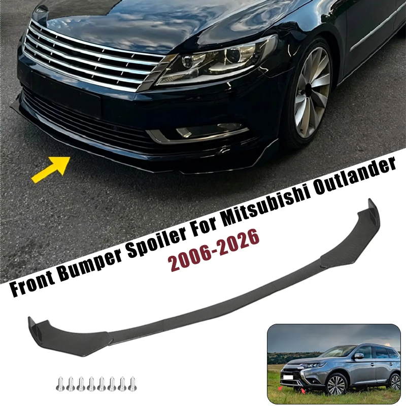 Sport Front Bumper Splitter Spoiler Lip For Mitsubishi Outlander 2006-2026 5Pcs Adjustable Sectional Car Tuning Body Kit