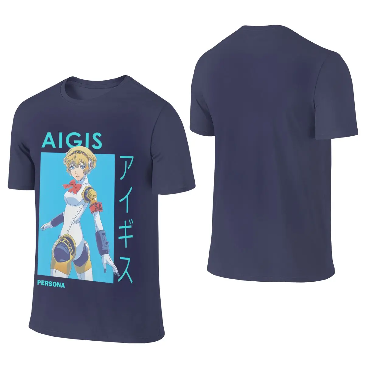 Aigis SEES Ai-chan Aegis Persona Hong Kong Style Reversible T-shirt Street Personality   Basic Tee