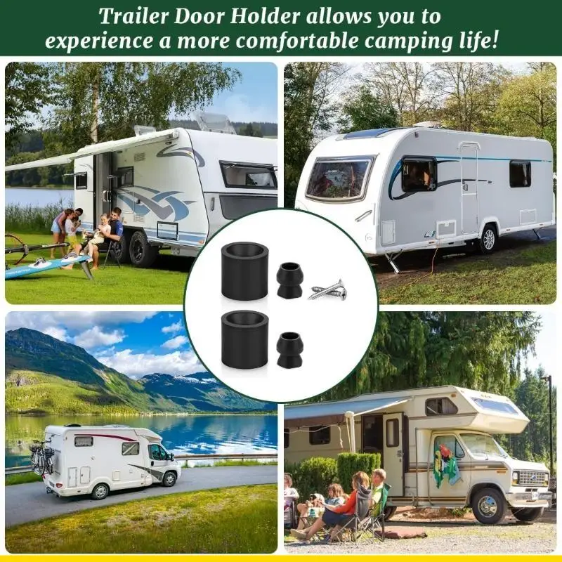 SZCH 2 Set Trailer Door Holder Low Profile Rubber Door Holder Bumper Fits RVs Trailer Door Holder Block Set for Trailer