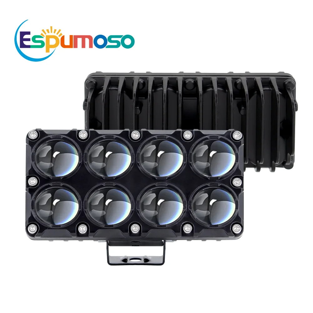 6/8/10 Lens Auxiliary Motorcycle Spotlight Work Light Fog Lights Bulb Projector Headlight Additional Electric Driving Spot Lamp