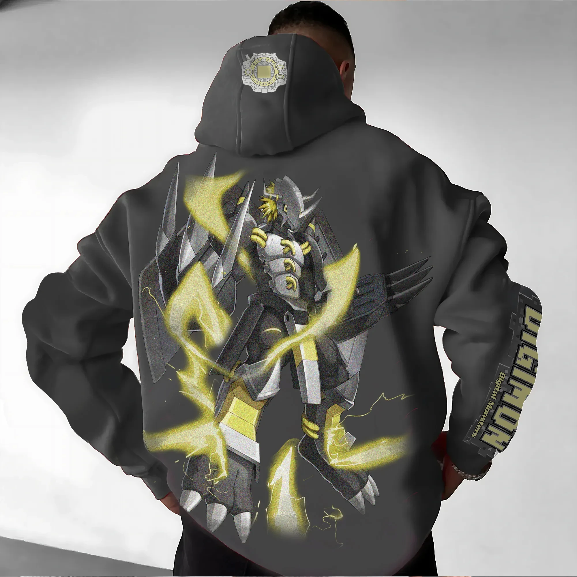 Digimon Anime War Greymon Joint Hoodie 2025 Autumn and Winter Men's Harajuku Loose Casual Children's Parent-Child Jumper Top
