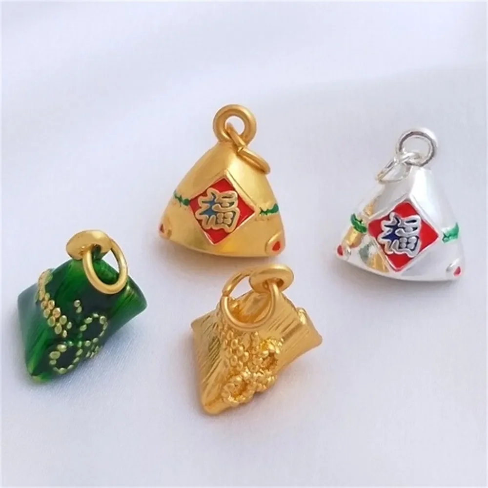 

Dragon Boat Festival Small Zongzi Pendant Oil Dripping Handmade Diy Material Bracelet Accessories Woven Necklace Pendant K164K16