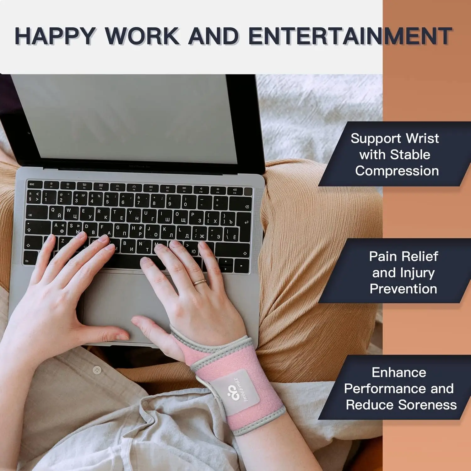 2 حزمة دعم دعامة المعصم لنفق الرسغ، دعامات معصم قابلة للتعديل يلتف ضغط كلا اليدين، ملابس اللياقة البدنية الرياضية واقي المعصم